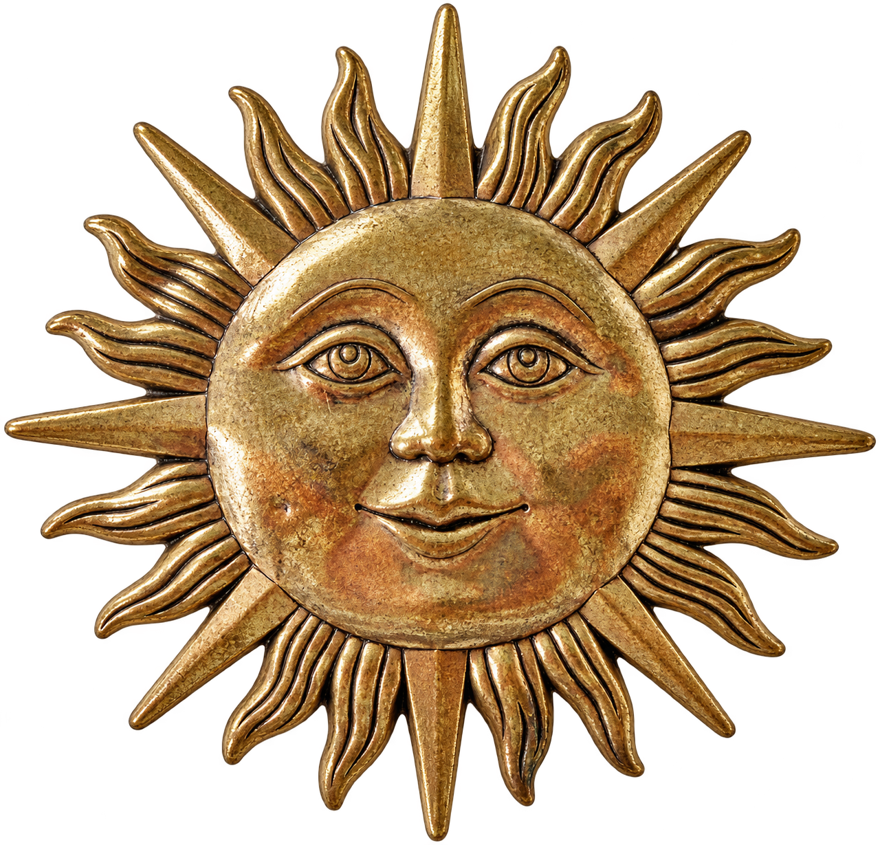 Antique golden sun ornament